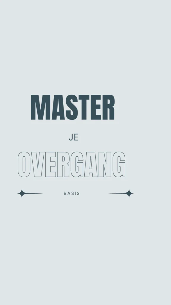 Master je overgang basis product afbeelding