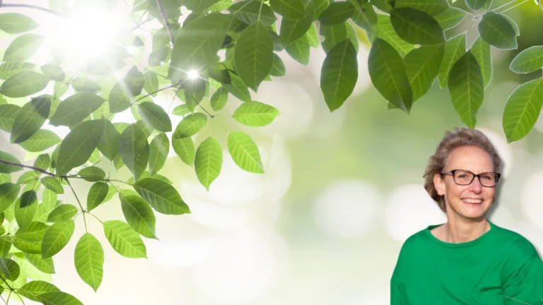 Vredig groen met Mireille Blommaert op de voorgrond